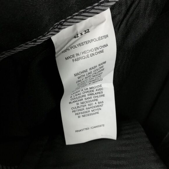 John Henry Mens Pants Modern Fit Trouser Black Casual Work Pleated 42x32 New - Picture 7 of 12